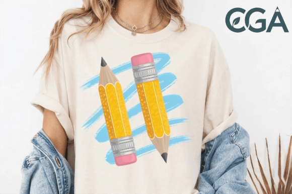 Celebrate the School Year with This Vibrant Retro Pencil Sublimation Design