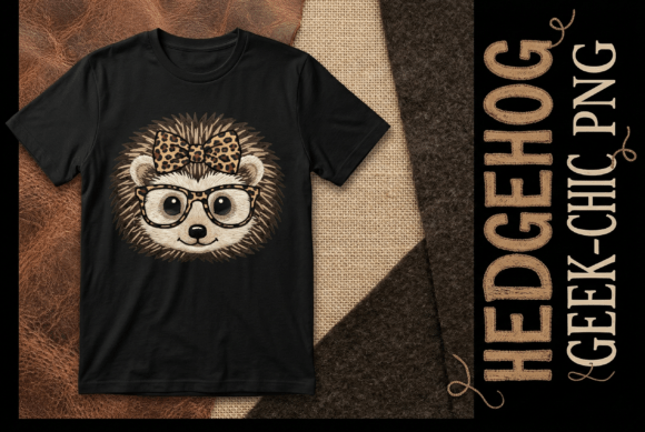 Cute Nerdy Hedgehog with Glasses