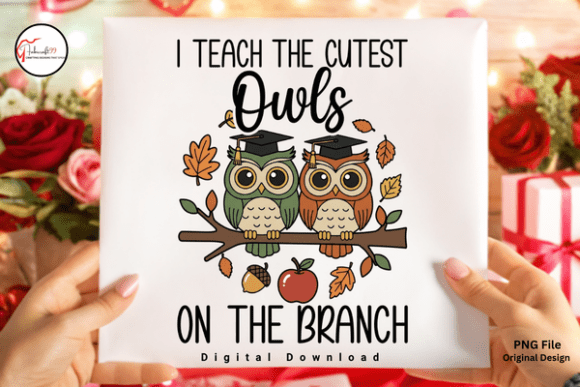 Fall Owl Teacher Shirt PNG Sublimation