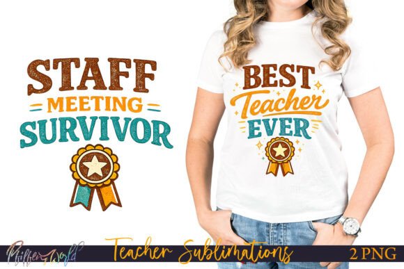 Funny Teacher Award Sublimations Retro
