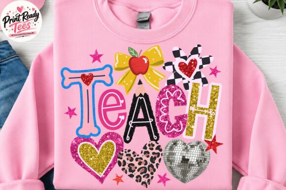 Leopard Teach PNG: Trendy Teacher Graphic for Bold Classroom Style