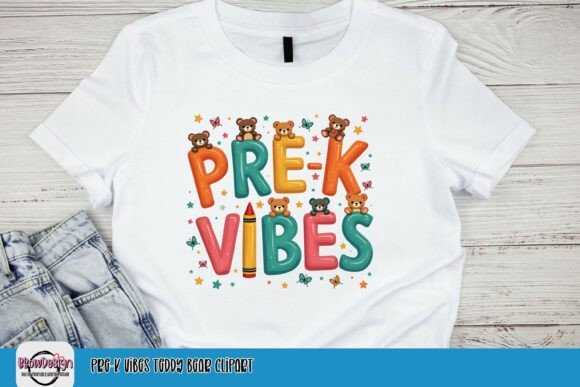 Pre-K Vibes Teddy Bear Clipart