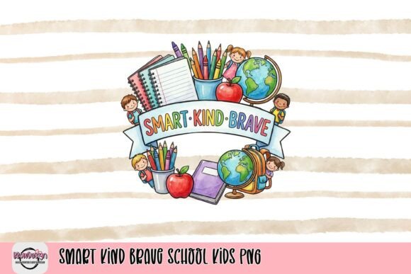 Smart Kind Brave School Kids PNG