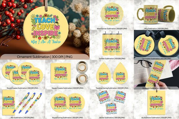 Teach Love Inspire PNG Bundle